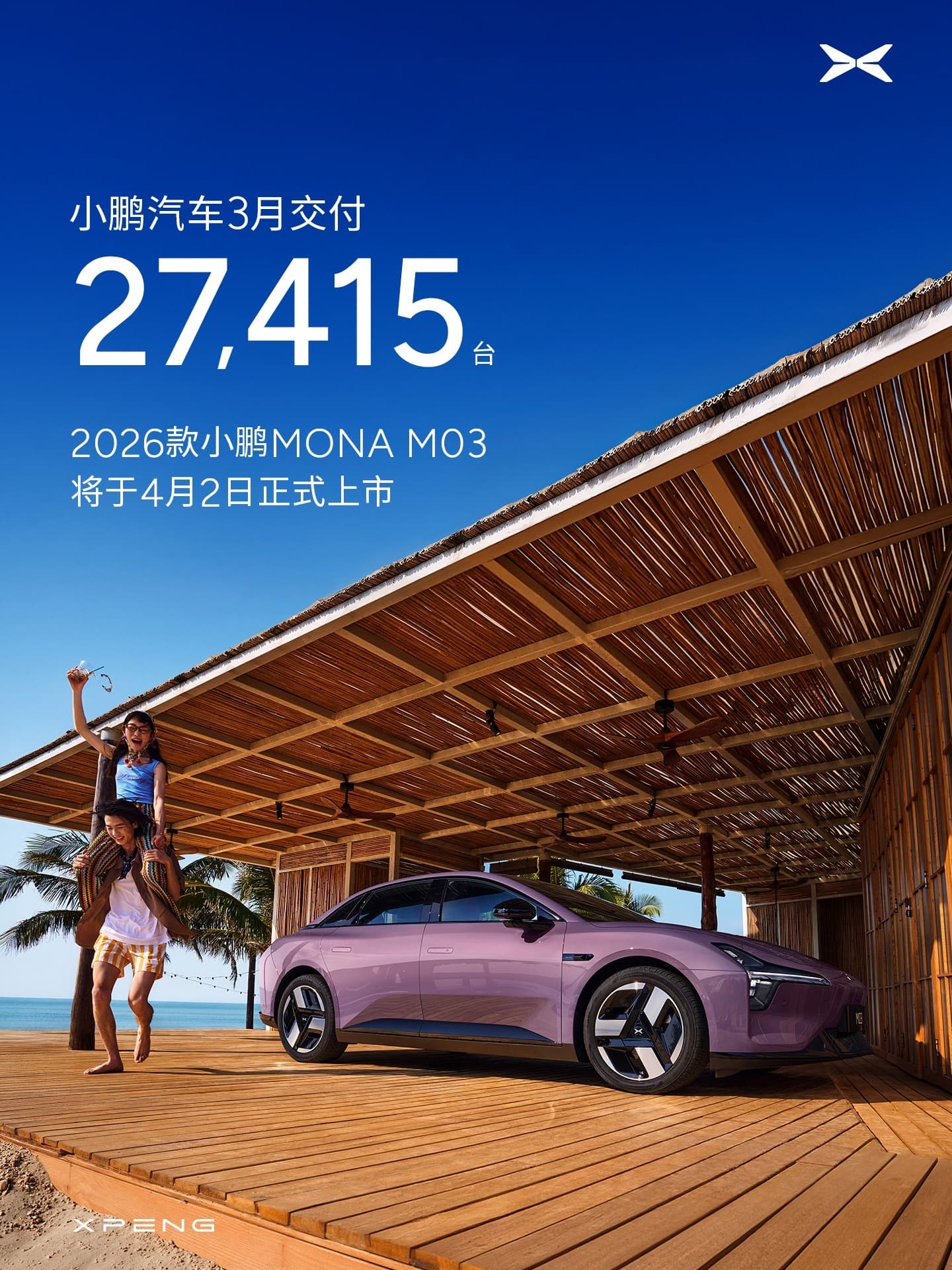 XPeng Reports March 2026 Delivery Results: 27,415 Vehicles with 80% Month-over-Month Growth